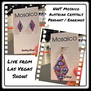 NWT Mosaico Austrian Crystal pendant necklace & earrings 💕💕 new line! 💕💕